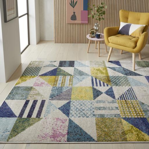 Carnaval CAR101 Light Multi Colours Modern Geometric Rug by Concept Looms