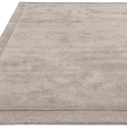 Rise Modern Plain Hand Carved Soft Silky Shiny Wool Viscose Rug in Silver