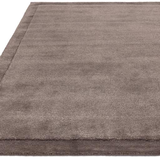 Rise Modern Plain Hand Carved Soft Silky Shiny Wool Viscose Rug in Charcoal Grey