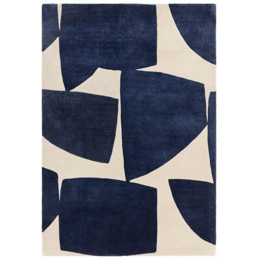 Romy 03 Kite Hand Tufted Modern Retro Abstract Soft Rug in Blue