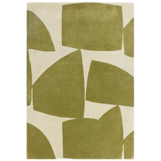 Romy 04 Sage Kite Hand Tufted Modern Retro Abstract Soft Rug in Green
