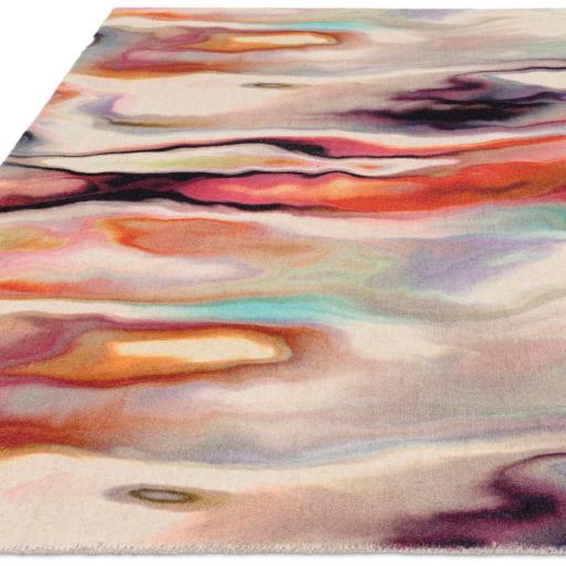 Vision Impression Wool Pictorial Ombre Effect Hand Tufted Short Pile Modern Abstract Rug in Multi Colours