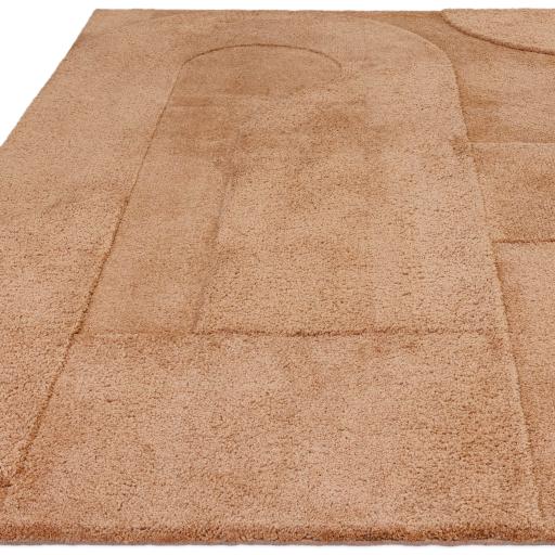 Tova Modern Plain Geometric 3D Pattern Tufted Soft Touch Rug in Clay
