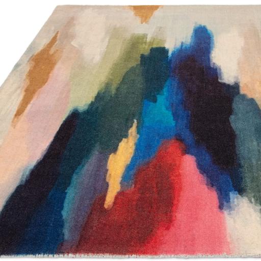 Vision Pigment Wool Pictorial Ombre Effect Hand Tufted Short Pile Modern Abstract Rug in Multi Colours