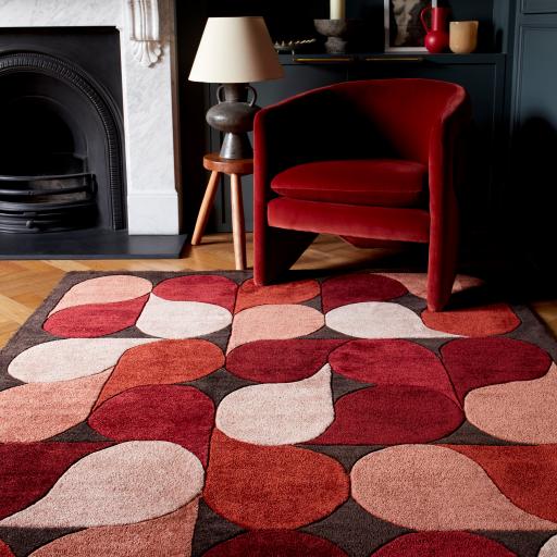 Romy 14 Jive Eco-Friendly Modern Hand-Tufted Rug in Red