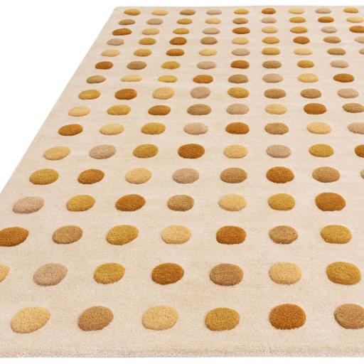 Dotty 3D Spotty Modern Soft Wool Hand Tufted Rug in Gold Yellow