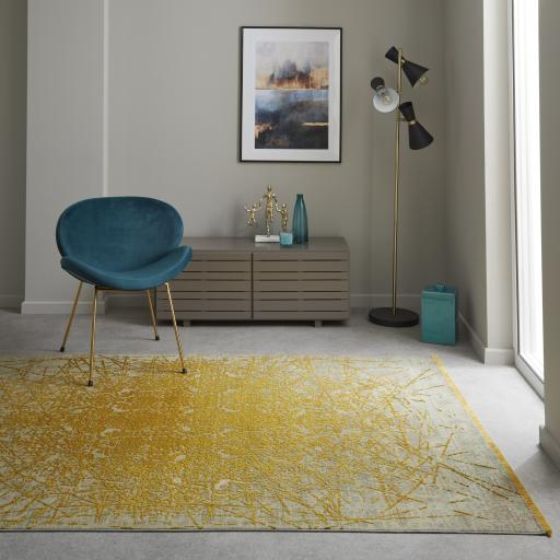 Emerald EMR102 Rug Modern Traditional Abstract Soft Silky Rug in Yellow
