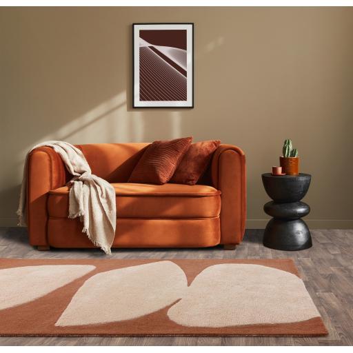 Canvas Collage 05 Retro Modern Abstract Wool Hand Tufted Brown Rug