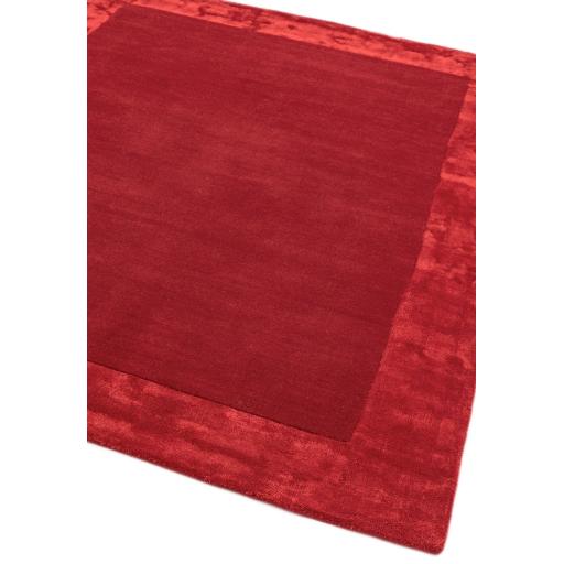Ascot Modern Plain Hand Woven Wool Viscose Bordered Red Rug