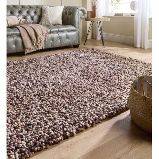 Origins Rocks Shaggy Hand Woven Wool Long Pile Rugs in Natural