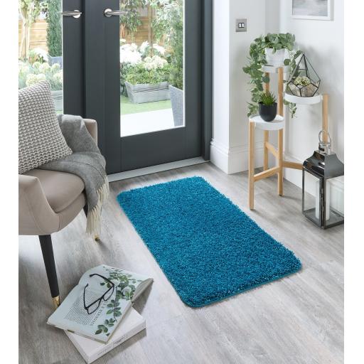 My Washable Shaggy Non-Slip Rug in Teal Blue