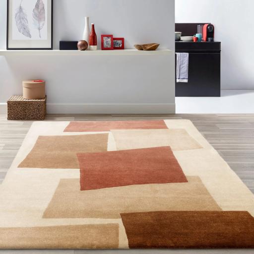 Romy 13 Papercut Eco-Friendly Modern Hand-Tufted Rug in Red Terracotta