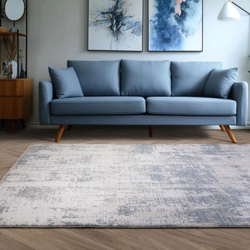 Seville 05 Zafra Short Pile Rug Modern Abstract Soft Touch Silky Rug in Beige Natural