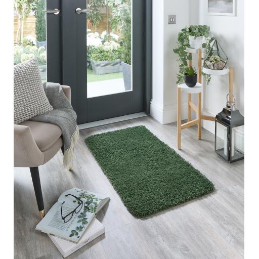My Washable Shaggy Non-slip Rug in Forest Green