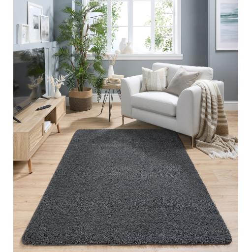 My Washable Shaggy Non-Slip Rug in Charcoal Grey