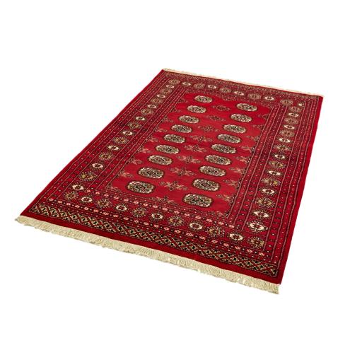 Bokhara Hand Made Rug Traditional Classic Wool Bordered Soft Red Rug