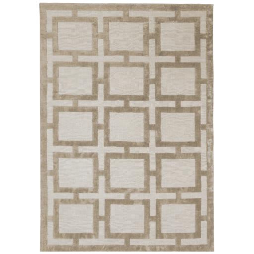 Eaton Katherine Carnaby Rug Modern Geometric Hand Woven Silky Viscose Metallic Sheen Super Soft Gold Rug