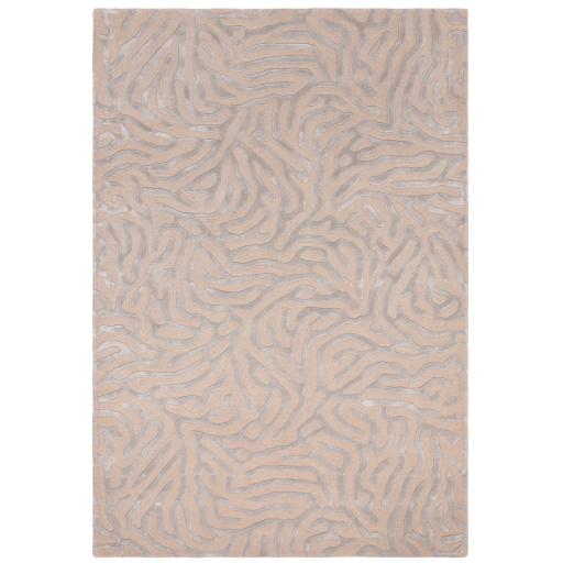 Coral Katherine Carnaby Rug Modern Abstract 3D Effect Viscose Wool Beige Rug