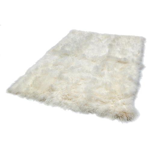 Mantra Katherine Carnaby Rug Hand Sewn Textured Mongolian Lambskin Sheepskin Wool Luxurious Super Soft High Pile Plush Fluffy Pearl Rug in Large Size 160x230 cm