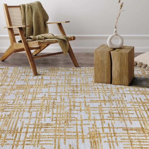 Mason Draft Rug Modern Abstract Yellow Gold Rug