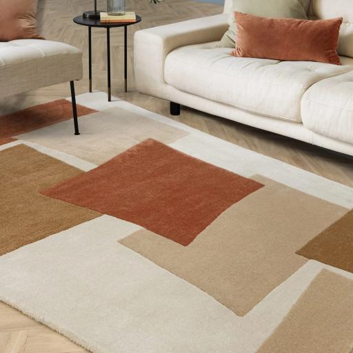 Romy 13 Papercut Modern Hand-Tufted Rug in Red Terracotta