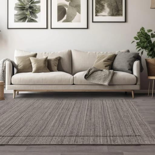 Larson Braided Hand Woven Natural Undyed Wool Charcoal Grey Rug