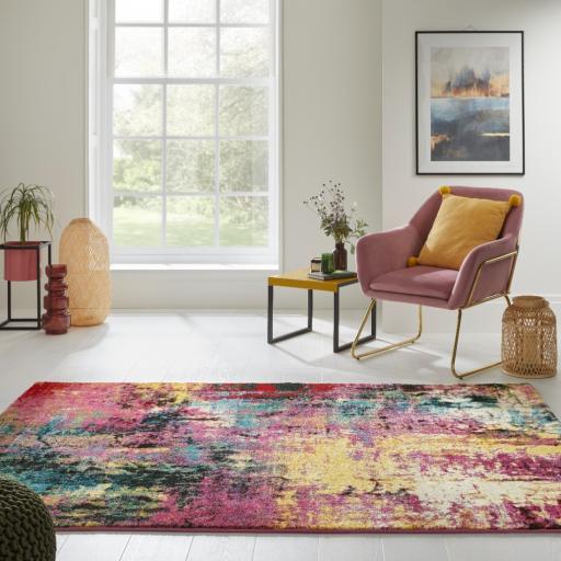 Art101 Multi Rug Modern Abstract Pictorial Pop Multicoloured Rug