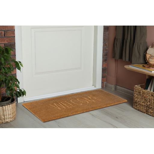 Welcome Doormat DO05 Coir Non-Slip Floor Mat in 40x120 cm