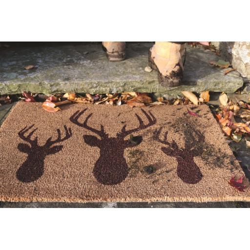 My Mat Printed Coir Stags Head in 45X75 cm