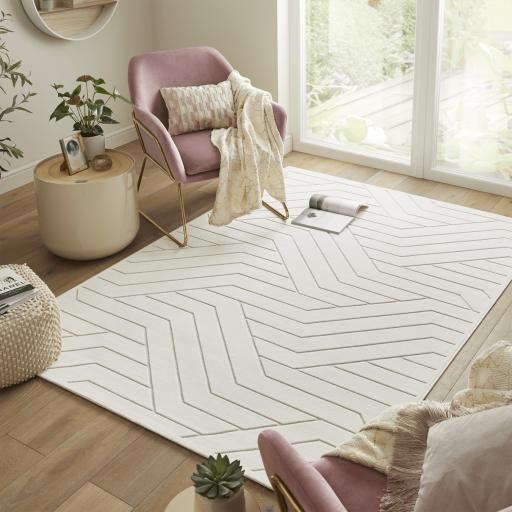 Maze MAZ101 Ivory Geometric Rug by Concept Looms