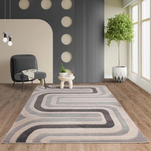 Sketch Contour Rug Modern Retro Geometric Hand Carved Living Room Rug