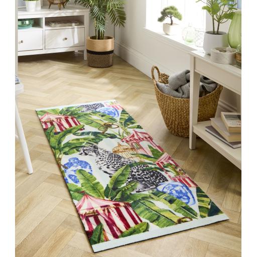 My Studio Lux Leopard Non-Slip Kitchen Home Entrance Runner Hall Rug in Multi Colours 65x150 cm