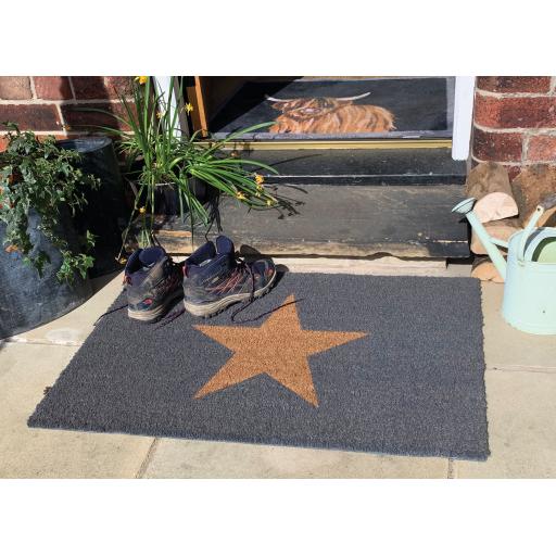 My Mat Printed Coir Inverse Star Doormat