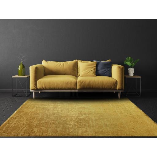 Zehraya ZE09 Gold Yellow Washable Traditional Abstract Rug