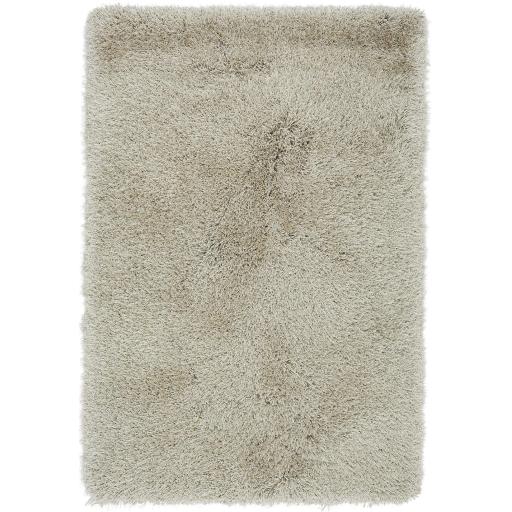 Cascade Shaggy Rug Cosy Soft High Pile Silky Shiny Thick Sand Beige Modern Plain Rug