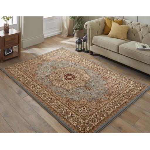 Grand Heritage GH101 Traditional Oriental Medallion 1 Million Point Quality Classic Rug in Blue