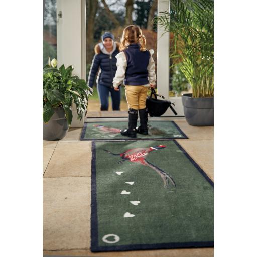 Hug Rug Country Pheasant 2 Green Non-Slip Washable Rug & Runner