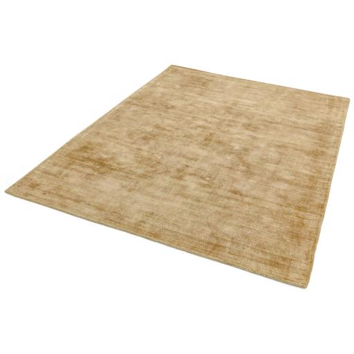 Blade Plain Silky Hand Woven Viscose Shiny Rug in Soft Gold Extra Large 240 x 340 cm