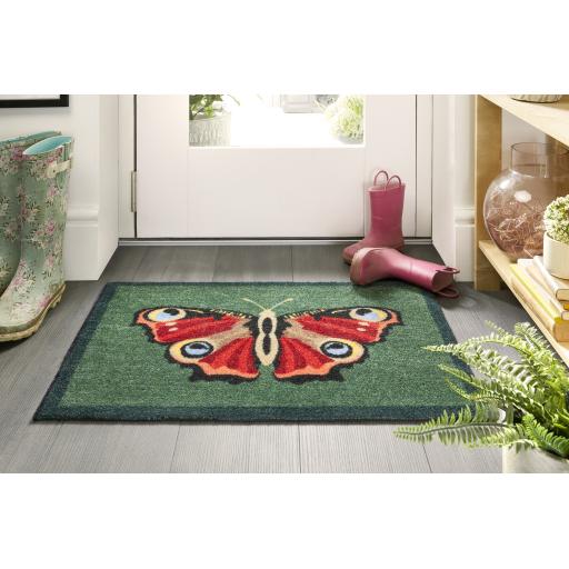 My Mat Nylon Indoor Pattern My Butterfly Washable Non-Slip Entrance Rug