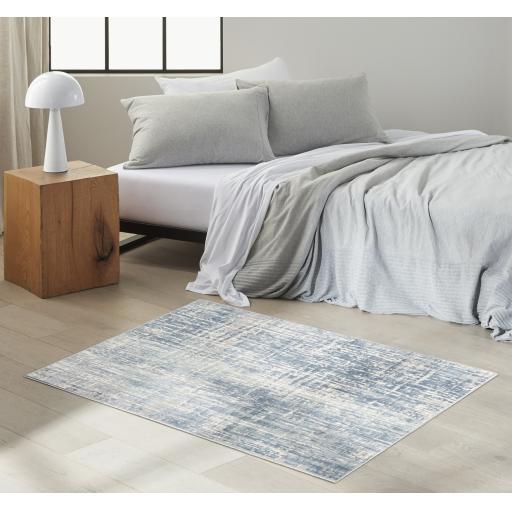 Calvin Klein Enchanting ECH04 Abstract Seaglass Blue Ivory Rug