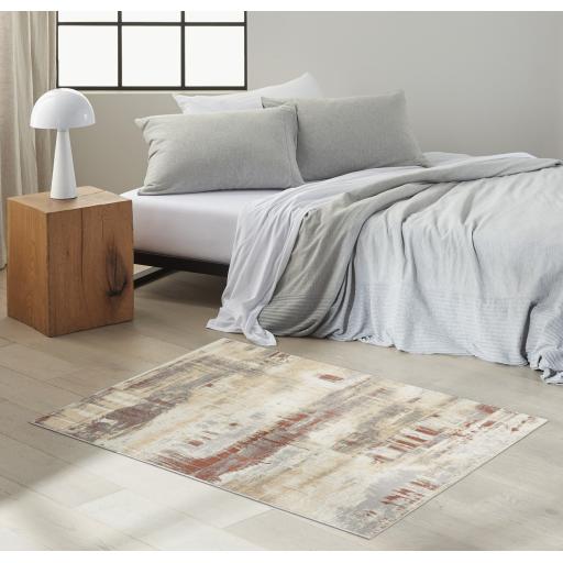 Calvin Klein Enchanting ECH02 Abstract Ivory Grey Rust Rug