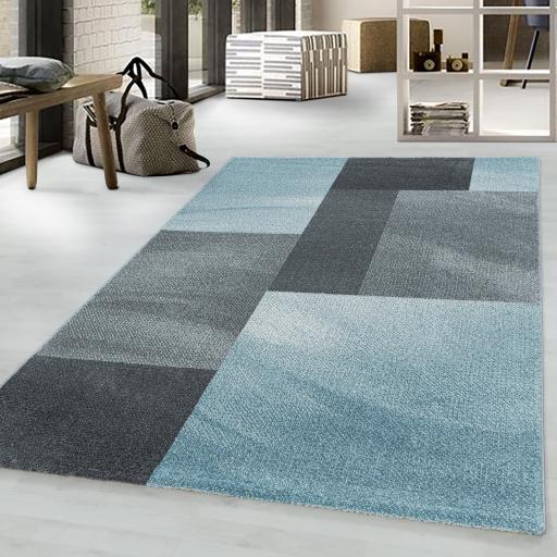 Modern Efor Geometric Blocks Blue Rug in 160 x 230 cm