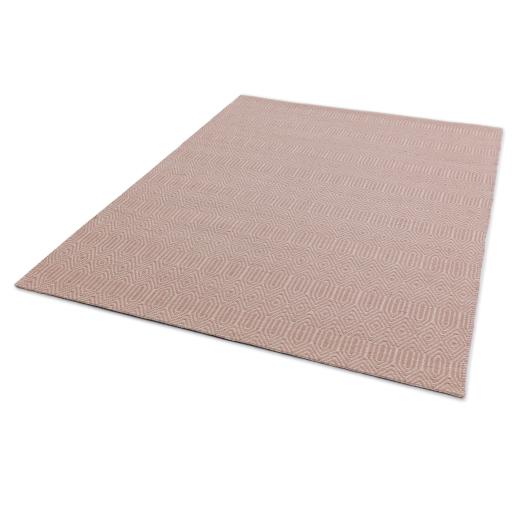 Sloan Hand Woven Flatweave Ethnic Rug in Soft Pink 200 x 290 cm