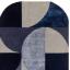 Matrix Oval Soft Wool Viscose Rug Vintage Geometric Hand Carved Rug Swatch