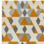 Colt Pyramid Geometric Flatweave Rug in Rust Orange, Blue and Mustard Yellow Swatch