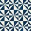 Arlo Mosaic Tile Geometric Rug in Black and Denim Blue Swatch