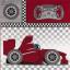 Kids Formula One Racing Car Helmet Soft Child Rug in Red and Blue Swatch
