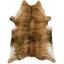 Texas Faux Cowhide Print Sheepskin Fur Rug in Grey, Brown and Chesnut 190 x 240 cm Swatch