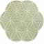 Bloom Handmade Geometric Abstract 100% Pure Wool Hand Tufted Circle Rug in Blush Pink, Green, Grey and Ochre Swatch