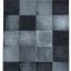 Modern Costa Abstract Blocks Squared Design Rug in Black Brown and Pink Swatch